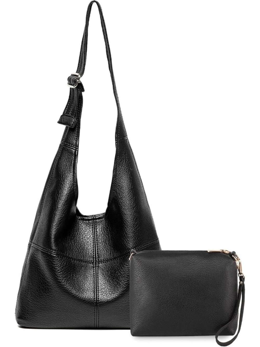 Stylish Vegan Leather Hobo Purse for Women, Chic Shoulder Bag with Wristlet
